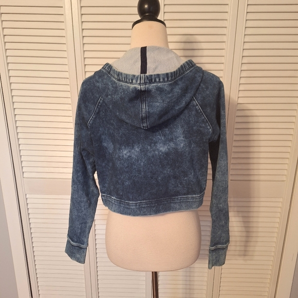 Levi's denizen stonewashed denim crop hoodie jacket XS - Picture 4 of 7